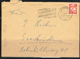 MIN L 55 - SARRE Lettre De Saarbrücken 1950 Thème Mines - Lettres & Documents