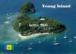 Saint Vincent And Grenadines Young Island Aerial View New Postcard - Saint-Vincent-et-les Grenadines