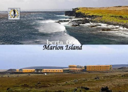 Marion Island Base Double View New Postcard * Carte Geographique * Landkarte - Afrique Du Sud