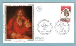 FDC France 1973 - Tricentenaire De La Mort De Molière - YT 1771 - 34 Pezenas - 1970-1979