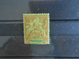 MARTINIQUE YT 37 - TYPE DUBOIS 20c. Brique S.vert* - Unused Stamps