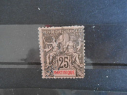 MARTINIQUE YT 38 - TYPE DUBOIS 25c. Noir S.rose - Used Stamps