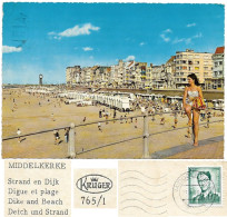 Middelkerke Strand En Dijk, Digue Et Plage, 1966 Timbre 2F, Kruger 765/1_CPSM - Middelkerke