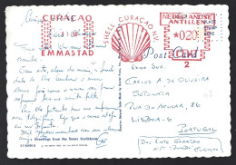 Rare Postcard Netherlands Antilles Pennant 1964 Shell. Curation.Ansichtkaart Vlag Nederlandse Antillen. Schelp. Curação. - Hostelería - Horesca