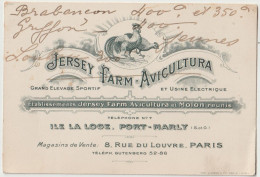 Carte Publicité Commerciale Litho Aviculture Jersey Farm  Ile De La Loge Port Marly (78)  Voir Dos - Pubblicitari