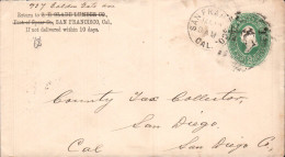 USA ETATS UNIS ENTIER LETTRE DE SAN FRANCISCO 1892 - Covers & Documents