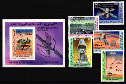 Mauretanien 646-650 Und Block 25 Postfrisch Raumfahrt #HP564 - Mauritanie (1960-...)
