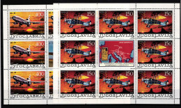 Jugoslawien 2213 Und 2214 Postfrisch Kleinbogensatz / Luftfahrt #HP851 - Autres & Non Classés