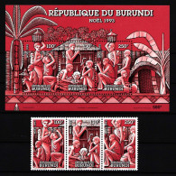 Burundi 1790-1792 Und Block 135 Postfrisch Weihnachten #HP837 - Autres & Non Classés