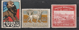 3 VIGNETTE FOIRE DE LYON - Altri & Non Classificati