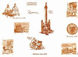 2003 - 3624 - ** Gravure Meilleurs Voeux 2003 - Capitales Européennes Rome - ** LUXE - - Documents De La Poste