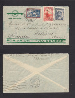 Argentina - XX. 1929 (12 March) Buenos Aires - France, Orleans. Via Condor Air Multifkd Env 2,65 Pesos Rate. - Andere & Zonder Classificatie