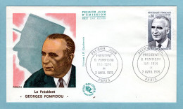 FDC France 1975 - Georges Pompidou - YT 1839 - Paris - 1970-1979