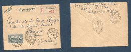 ALGERIA. 1940 (5 Dec) Philippeville - Switzerland, Geneve (12 Dec) Registered Single 5 Fr Fkd Censored Envelope POW Mail - Algeria (1962-...)