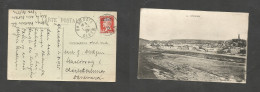ALGERIA. 1925 (1 April) Ghardain - Denmark, Charlstienluna. Single 45c Pasteur Ovptd Fkd Ppc, Tied Village Cds. VF. - Algeria (1962-...)