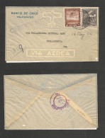 CHILE. Chile - Cover -1950 19 May Vap To USA Pha Registr Mult Fkd Env Rate Total $32,60.  Ex-Prof West UK Airmails Coll. - Chile