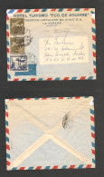 CHILE. Chile - Cover - 1957 24 Ene La Serena To San Angelo Tx, USA Air Mult Fkd Env Mixed Currencies And Rates At $43. H - Cile