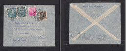 CHILE. Chile - Cover - 1934 Valp To Panama Canal, Cristobal Air Mult Fkd Env. Easy Deal. - Cile