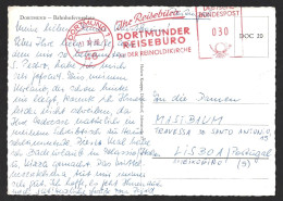 Postcard Of Dortmund Pennant From 1966. 'The Reisurable Dortmunder'. Postkarte Mit Dortmunder Wimpel Von 1966. „Der Wied - Hotels, Restaurants & Cafés