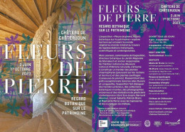 Carte-Flyer - Fleurs De Pierre : Regard Botanique Sur Le Patrimoine - Château De Châteaudun - 2023 - Pubblicitari