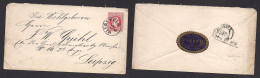 CZECHOSLOVAKIA. 1871 (15 June) Austria Post Office, Wildstein - Leipzig, Germany (18 June) 5 Kr Red Stationary Envelope. - Altri & Non Classificati