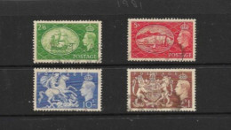 GREAT BRITAIN COLLECTION.  1951 FESTIVAL HIGH VALUES. SET OF 4. USED. - Gebruikt