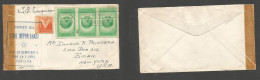 CUBA. 1943 (23 Febr) Habana - Eden, NY. Imperf Issue FDC. WWII Censored. - Andere & Zonder Classificatie