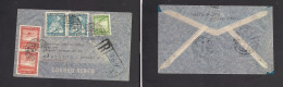 Chile - XX. 1938 (30 Sept) Santiago - Switzerland, Montreux (6 Oct) Registered Air Multifkd Env At X 14,10 Pesos Rate. - Chili