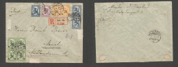 FINLAND. 1924 (12 April) Turku - Memel, Kñaoèda (16 Apr) Registered Multifkd Envelope, Ovptd Issue Mixed. XF + Dest. Nic - Altri & Non Classificati