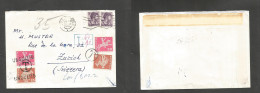Italy - XX. 1966 (18 May) Roma Station - Switzerland, Zurich. Multifkd + Taxed Envelope + Aux Cachet + Four P. Dues / In - Unclassified