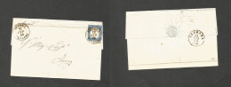 ITALY. 1863 (12 Febr) Mesola - Ferrara (12 Febr) E. Fkd 15c Blue Imperf Complete Margins, Tied Cds. Fine. - Unclassified