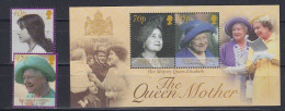 British Antarctic Territory (BAT) 2002 Queen Mother 2v + M/s  ** Mnh (59535 ) - Otros & Sin Clasificación