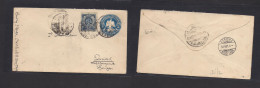 MEXICO - Stationery. 1901 (13 Marzo) TPO Sierra Mojada - Switzerland, Zurich (5 April) 5c Blue Stat Env + Adtl. Better O - Mexique