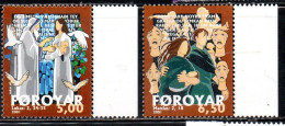 FAEROER FAROE ISLANDS Féroé Faroer Føroyar 2001 CHRISTMAS NATALE NOEL WEIHNACHTEN NAVIDAD COMPLETE SET SERIE MNH - Färöer Inseln