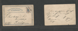LIBERIA. 1897 (26 Nov - 2 Dec) Monrovia - Germany, Hamnburg (23 Dec) 3c Multicolor Stat Card. Fine Used. - Liberia