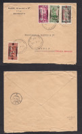 LEBANON. 1930 (4 June) Beyrouth - Switzerland, Ardon. Multifkd Ovptd Issue Envelope. Comercial. Fine. Red + Black Overpr - Lebanon