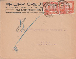 Sarre Lettre Saarbrücken Pour La France 1925 - Briefe U. Dokumente