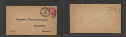 PHILIPPINES. 1913 (7 Nov) Pagsanjan, Laguna - USA, Minn, Minneapolis. Fkd Env 4c Red. Fine Origin. - Philippinen