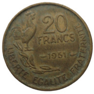 FRANCE.... 20 Francs Guiraud 1951 - Pièce Non Nettoyée Et Patinée (voir Images) - 20 Francs