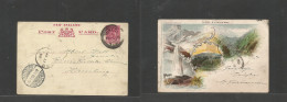 NEW ZEALAND. 1898 (18 Feb) Dunedin - Germany, Hamburg (10 Apr) Via Colombo, Ceylon (23 March) 1d QV Red Stationary Chron - Autres & Non Classés