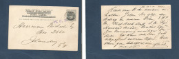 SOUTH AFRICA. 1901 (14 March) ORC. Bloemfontain - Joburg. Censored Ovptd CGH Card. HPY. Fine. - Autres & Non Classés