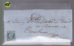 Un Timbre N° 14 Napoléon III   Sur Lettre  Destination  Toulouse    1861 - 1853-1860 Napoléon III