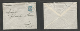 TURKEY. 1910 (28 Dec) Sirkedji - Leeds, UK. Ovptd 1pi Blue Comercial Fkd Env + Tied Blue Cds. Fine Bilingual. - Sonstige & Ohne Zuordnung