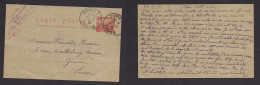TUNISIA. 1915 (27 Febr) Tunis RP - Switzerland, Geneve. 10c Red Stat Card. VF Used. - Tunisia