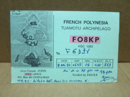 POLYNESIE Française TUAMOTU Carte Radio Amateur Illustrée - Polynésie Française