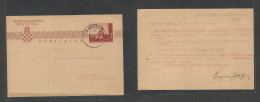 YUGOSLAVIA. 1943 (16 March) Zdençac - Krizevcima. 2k Brow Illustr Stat Card, Cds. - Sonstige & Ohne Zuordnung