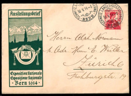 SUISSE   Lettre Entier-postal, Exposition Nationale BERN 1914. - Interi Postali