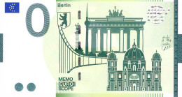0-Euro MEMO EAAC 077/3 BERLIN - BRANDENBURGER TOR - DOM - MAUER - Essais Privés / Non-officiels