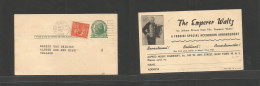 USA - Prexies. 1948 (8 Oct) NYC - Netherlands, Aalphen Aan Den Rijn. 1c Green Stat Card + 1/2c Orange, Adtl Tied Rolling - Andere & Zonder Classificatie
