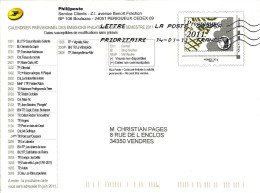 *Carte Entier Postal Monde 20g Programme Philatélique 2011 -le 1ér Semestre. - Pseudo-officiële  Postwaardestukken